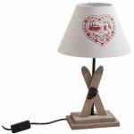 Aubry gaspard - lampe avec pied en bois dcor ski
