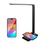 [jamais utilise] auronic lampe de bureau auronic - led - chargement mobile usb et sans fil - minuteur ...