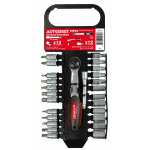 Coffret 26 pi�ces, douilles, embouts et cliquets autobest