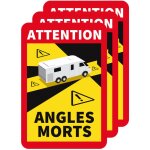 Autocollants attention angles morts camping. car (m0379). lot de 3 . - lot de 3