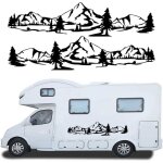 Autocollants d�coratifs universels en vinyle pour camping - car, camionnette, caravane - motif de montagne ...