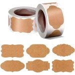 Autocollants d'�tiquettes en papier kraft, 600 pi�ces �tiquettes autocollantes, d'autocollants de bureau ...