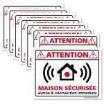 Autocollants maison s�curis�e & intervention imm�diate, lot de 8 autocollants dissuasifs. adh�sifs pour ...