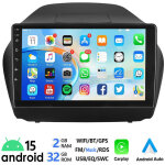 Autoradio 10 pouces carplay pour hyundai ix35 2010 - 2015 android 15 avec navigation gps - 2 + 32g