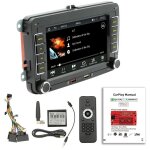 Autoradio 2 din 7 pouces compatible android auto avec bluetooth et lecteur mp5, 2 ports usb pour golf ...