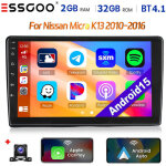 Autoradio android 15 pour nissan micra k13 (2010 - 2016) avec carplay, gps, wi - fi et rds - 2 + 32g ...