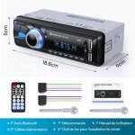 Autoradio bluetooth main libre 5. 0, fm poste radio voiture bluetooth, autoradio 1 din pour 9 - 12v voiture ...
