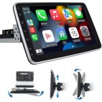 Autoradio simple 1 din avec apple carplay android auto sans fil, �cran tactile inclinable rotatif hd ...