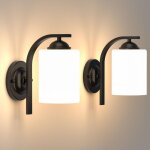 Autrucker applique murale moderne pour salle de bain (2 pi�ces), abat - jour en verre d�poli avec led, ...