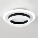 Autrucker plafonnier led encastr� simple, plafonnier en acrylique, luminaire d'int�rieur, rond, noir, ...
