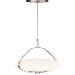 Avalon - suspension � 1 lumi�re, argent satin�, opale, verre, e27 - searchlight