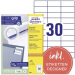Avery - zweckform 3489 etiquette universelles 70 x 29. 7 mm papier blanc 3000 pc(s) fixation permanente ...