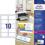 Avery - zweckform c32016 - 25 cartes de visite imprimables, bords lisses 85 x 54 mm blanc 250 pc(s) format ...