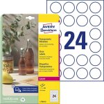 Avery zweckform - etiquette plastique avery - zweckform l7780 - 25 � 40 mm film de polyester transparent ...
