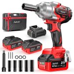 Avhrit cl� � chocs sans fil brushless avec deux 4. 0ah batterie, 850n. m boulonneuse a choc electrique ...