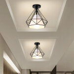 Axhup - 2pcs plafonnier industrielle cage lustre suspension en mtal fer luminaire pour chambre cuisine ...