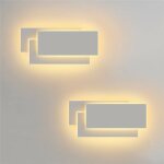Axhup - applique murale intrieur led 24w luminaire en aluminium blanc chaud eclairage de mur pour chambre ...