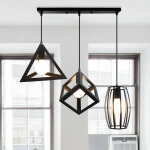 Lustre - suspension 3 lumieres retro lampe de plafond industrielle luminaire pour salle a manger couloir ... Lustre - suspension 3 lumieres retro lampe de plafond industrielle luminaire pour salle a manger couloir ...