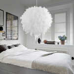 Lustre - suspension pratique et leger en plumes boule luminaire decor