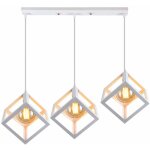 Mtal suspension luminaire industrielle en barre 3 lampes, lampe de plafond abat - jour e27, blanc