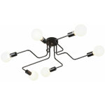 Plafonnier  6 led rtro vintage lampe de plafond industrielle noir