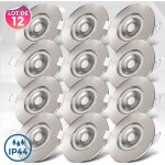 B. k. licht - 12x spots led encastrables ultraplats salle de bain ip44 spot de plafond encastr gu10 ...