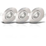 B. k. licht - spots 5w led encastrables spécials sdb ultra - plats nickel mat ip44 set de 3 B. k. licht - spots 5w led encastrables spécials sdb ultra - plats nickel mat ip44 set de 3