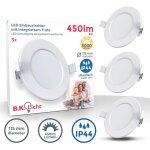B. k. licht - lot de 3 spots ultra - plats  encastrer spciales sdb ip44 blancs