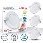 B. k. licht - lot de 3 spots ultra - plats � encastrer sp�ciales sdb ip44 blancs