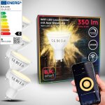 Lot de 4 ampoules led connectes gu10 compatibles alexa et google home voice contrle 5, 5w