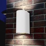 B. k. licht - applique murale led pour extrieur ou intrieur, blanche, spot mural gu10 (5w), 2 spots ...