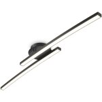 B. k. licht - i plafonnier 12w, 2 platines led pivotantes, 3000k blanc chaud, noir, 1100 lumen