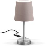 B. k. licht lampe de table led avec abat - jour textile 308x100mm ronde 1xe14 max 25w lumi�re blanche ...