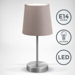 B. k. licht lampe de table led avec abat - jour textile 308x100mm ronde 1xe14 max 25w lumire blanche ...