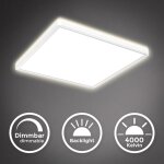 B. k. licht - panel led, plafonnier dinterieur, extra plat, 22w, 3000lm, blanche neutre 4000k, �clairage ...