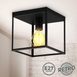 B. k. licht plafonnier cage métal noir, pour ampoule e27 de max 60w, ampoule non incluse, éclairage plafond ... B. k. licht plafonnier cage métal noir, pour ampoule e27 de max 60w, ampoule non incluse, éclairage plafond ...