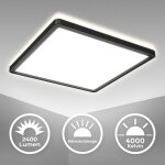 B. k. licht - plafonnier led carr 18w, luminaire ultraplat 2400lm 4000k blanc neutre, clairage moderne ...
