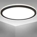 B. k. licht - plafonnier led extra plat 29mm avec r�tro�clairage indirect, platine led 22w int�gr�e, ...