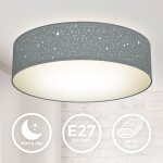 B. k. licht plafonnier tissu gris avec d�cor �toile, �clairage plafond chambre, salon, salle � manger, ...