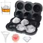 Bac � gla�ons rose de 5 cm avec couvercle, bac � gla�ons rose en silicone � 3 cavit�s et machine � gla�ons ...