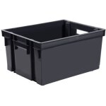 Eda ? bac de rangement gris 50l ? dimensions 560x295x410mm ? plastique robuste ? 2 poign�es pour transport ...
