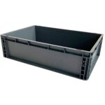 Bac de stockage plastique gerbable norme europe parois pleines - 35 litres - dim : h 16, 5 x l 60 cm