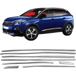 Baguettes de vitres lat�rales chrom�es en acier inoxydable pour peugeot 3008 suv (2016 - 2023)