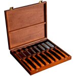 Jeu de ciseaux � bois ergo 8 pi�ces en coffret bois, 6, 10, 12, 16, 18, 25, 32, 36 mm - bahco