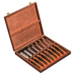 Jeu de ciseaux  bois ergo 8 pices en coffret bois, 6, 10, 12, 16, 18, 25, 32, 36 mm - bahco