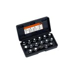 Bahco ? coffret d'embouts pour vidange 17 pi�ces ? douilles 3 / 8' en chrome vanadium ? finition polie ...