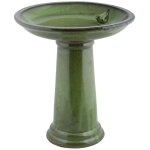 Bain oiseau céramique sur pied vert esschert design bv Bain oiseau céramique sur pied vert esschert design bv