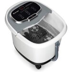 Costway bain de pieds hydromasseur avec chauffage rapide, masseur pieds 500w 6 rouleaux avec temp�rature ...