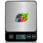 Balance de cuisine digitale 10 kg ? haute pr�cision 1 g / 0, 1 oz, acier inoxydable, affichage lcd, fonction ...