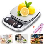Balance de cuisine num�rique 10kg / 1g en acier inoxydable avec �cran lcd r�tro�clair� et fonction tare ...
